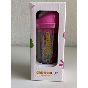 The CrunchCup Never Soggy Portable Cereal & Milk for Cereal on the Go Pink NEW